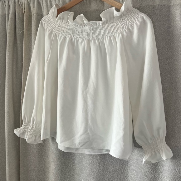 Tuckernuck Marguerite White Off The Shoulder Blouse - Picture 3 of 6